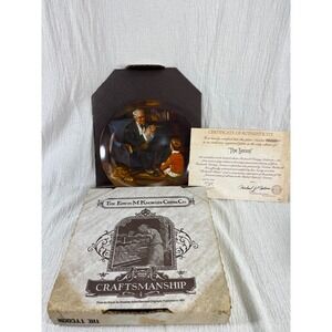 Norman Rockwell The Tycoon Collector Plate Edwin M Knowles‎ China Co Certificate